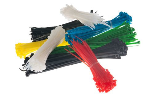 M. Schönenberger Schönenberger Kabelbinder-Set – 500 Stk., 2,5 × 100 bis 4,8 × 200 mm, Kunststoff, farbig gemischt