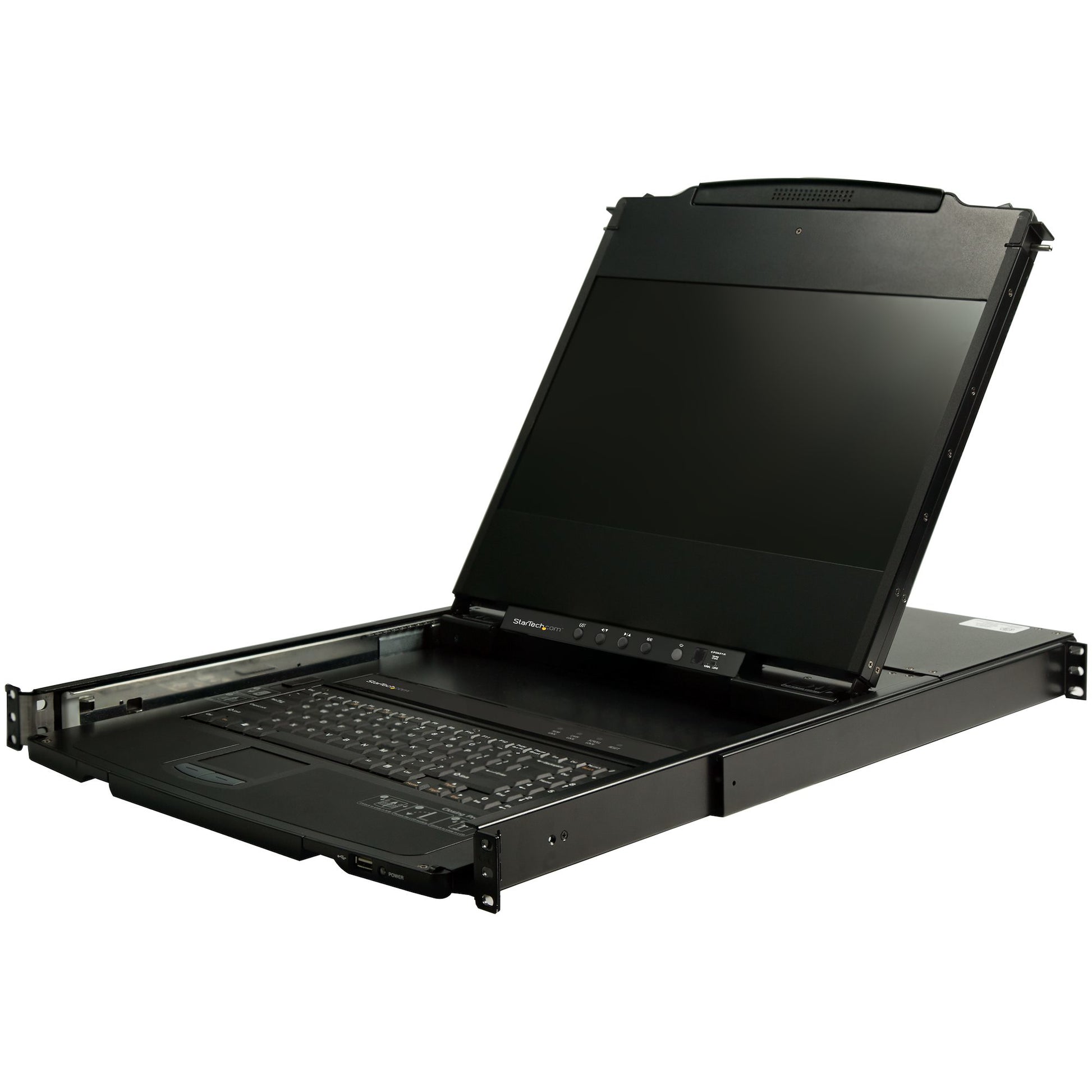 StarTech.com 17,3" Rack-LCD-Konsole – 1-Port DVI/VGA KVM, 1920 × 1080, USB 2.0-Hub, Audio – 1U