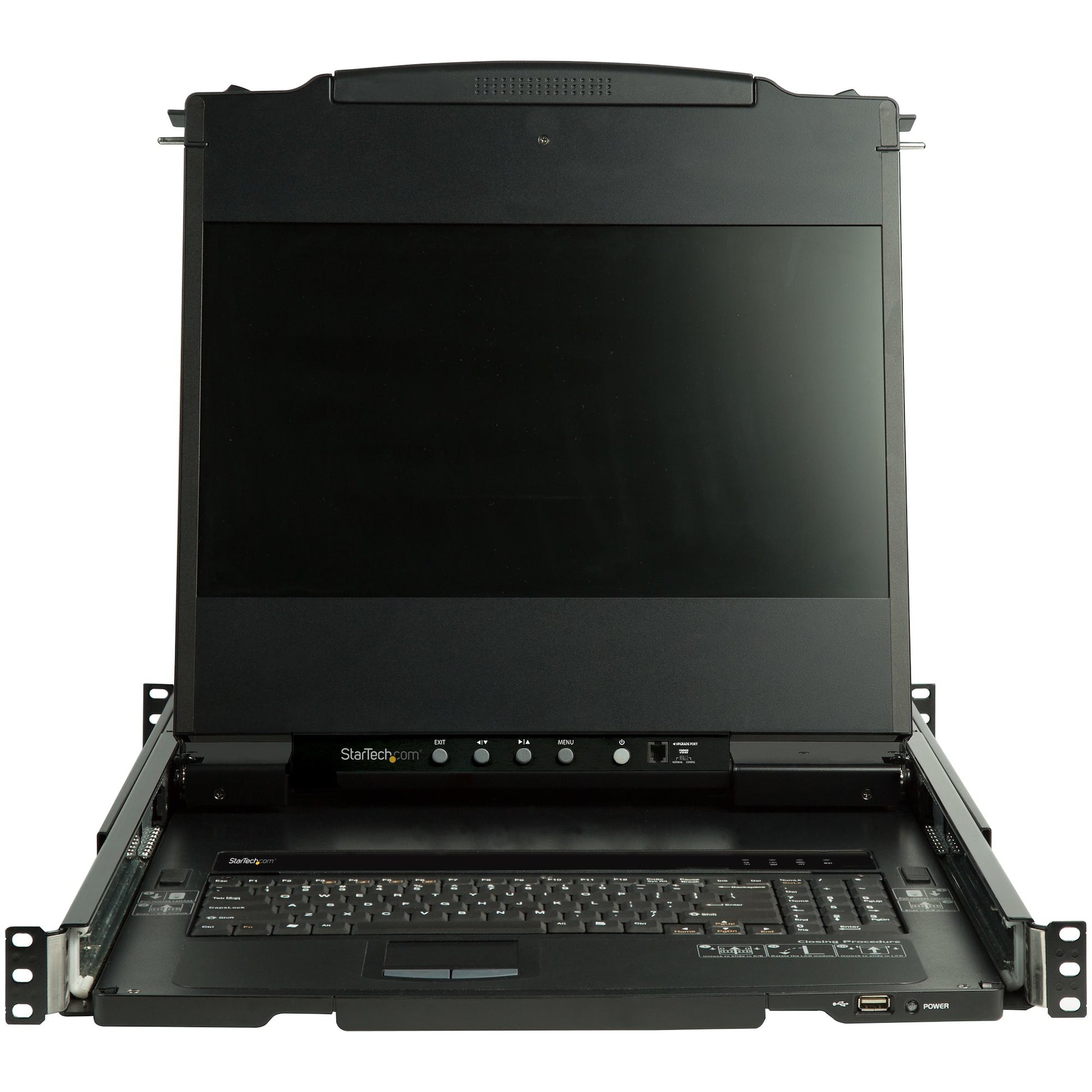 StarTech.com 17,3" Rack-LCD-Konsole – 1-Port DVI/VGA KVM, 1920 × 1080, USB 2.0-Hub, Audio – 1U