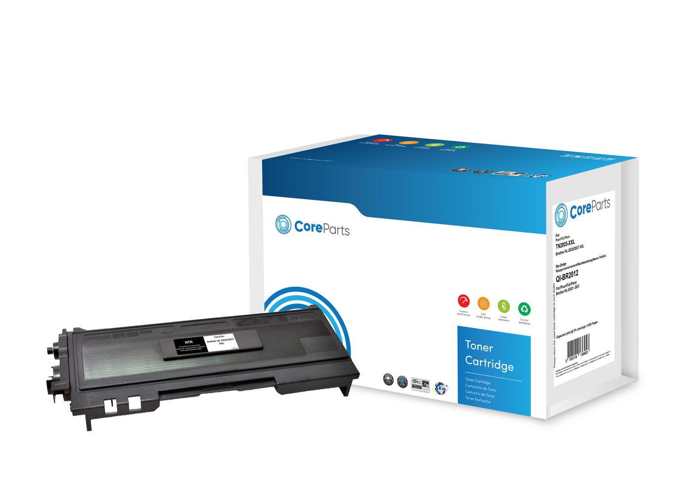 CoreParts TN2005-XXL Schwarzer Toner – Kompatibel XXL – 5'000 Seiten – für Brother HL-2035/HL-2037