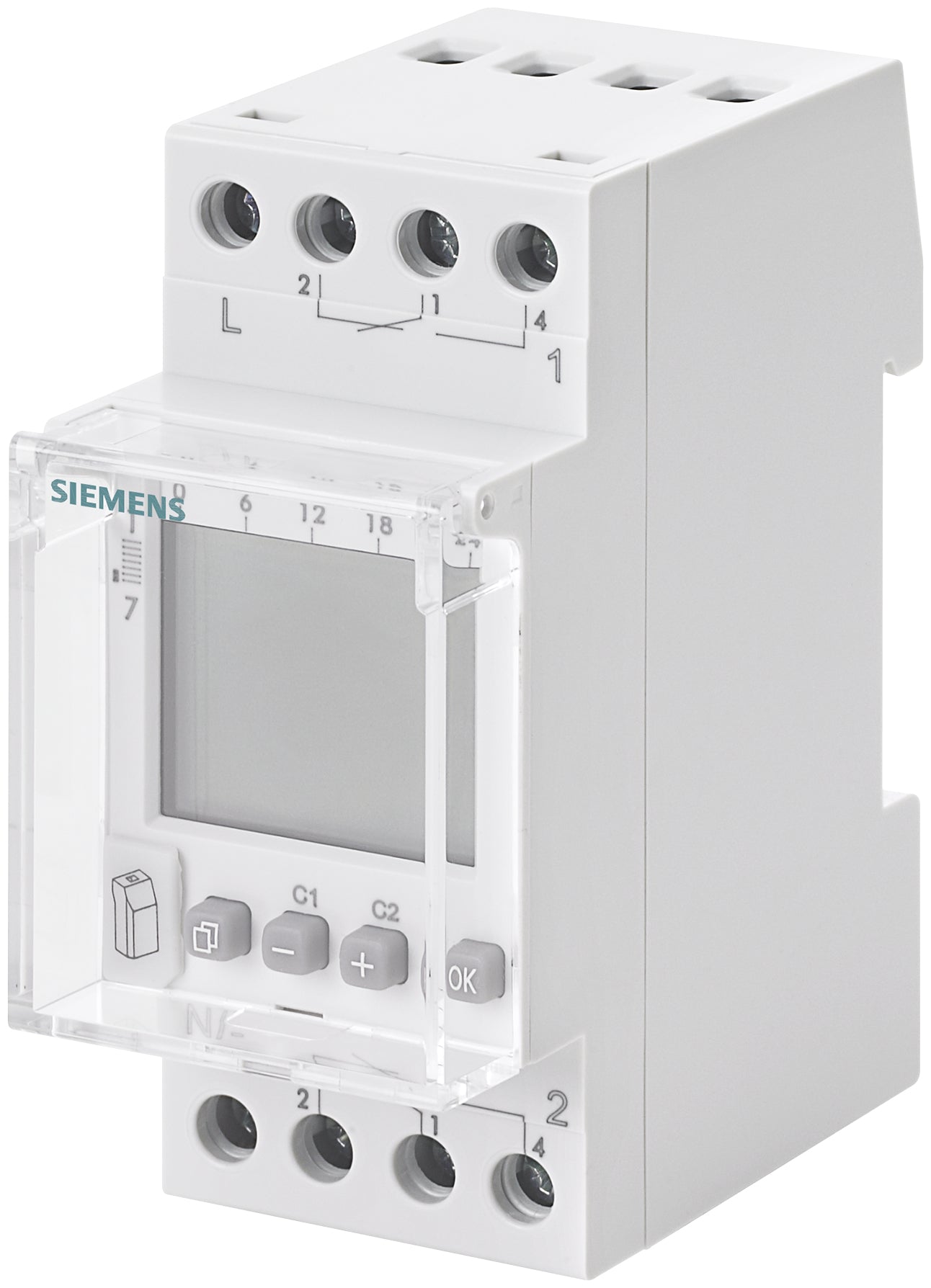Siemens Digitale Zeitschaltuhr (DIN-Schiene) – Digital, 2 Schaltpunkte, 230 V – Weiss – 7LF4532-0