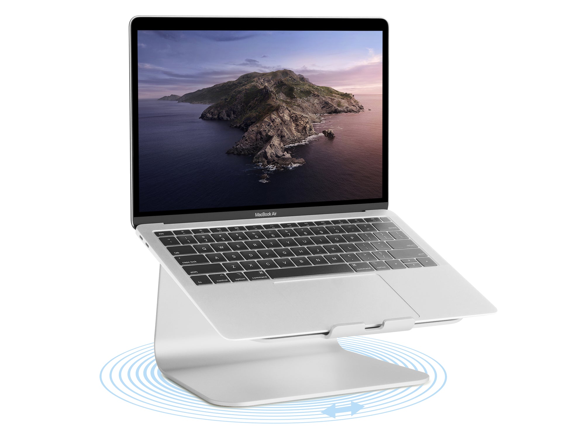 Rain Design mStand360 Laptop-Ständer – für Mac/Notebooks bis 15", 360° drehbar – Silber