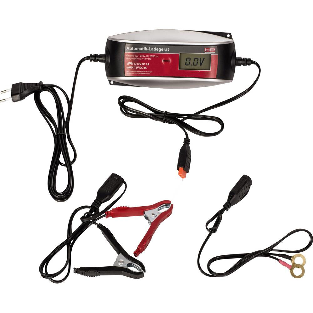 HP Autozubehör Smart Ladegerät – für Auto, Blei-Gel – 12 V, 4 A – LCD, Rot
