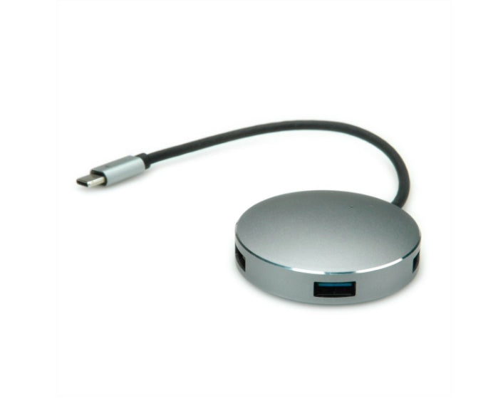 ROLINE USB-Hub – USB-C, 4× USB-A, für MacBook/Ultrabook/USB-C-Geräte