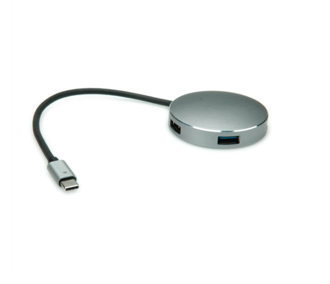 ROLINE USB-Hub – USB-C, 4× USB-A, für MacBook/Ultrabook/USB-C-Geräte