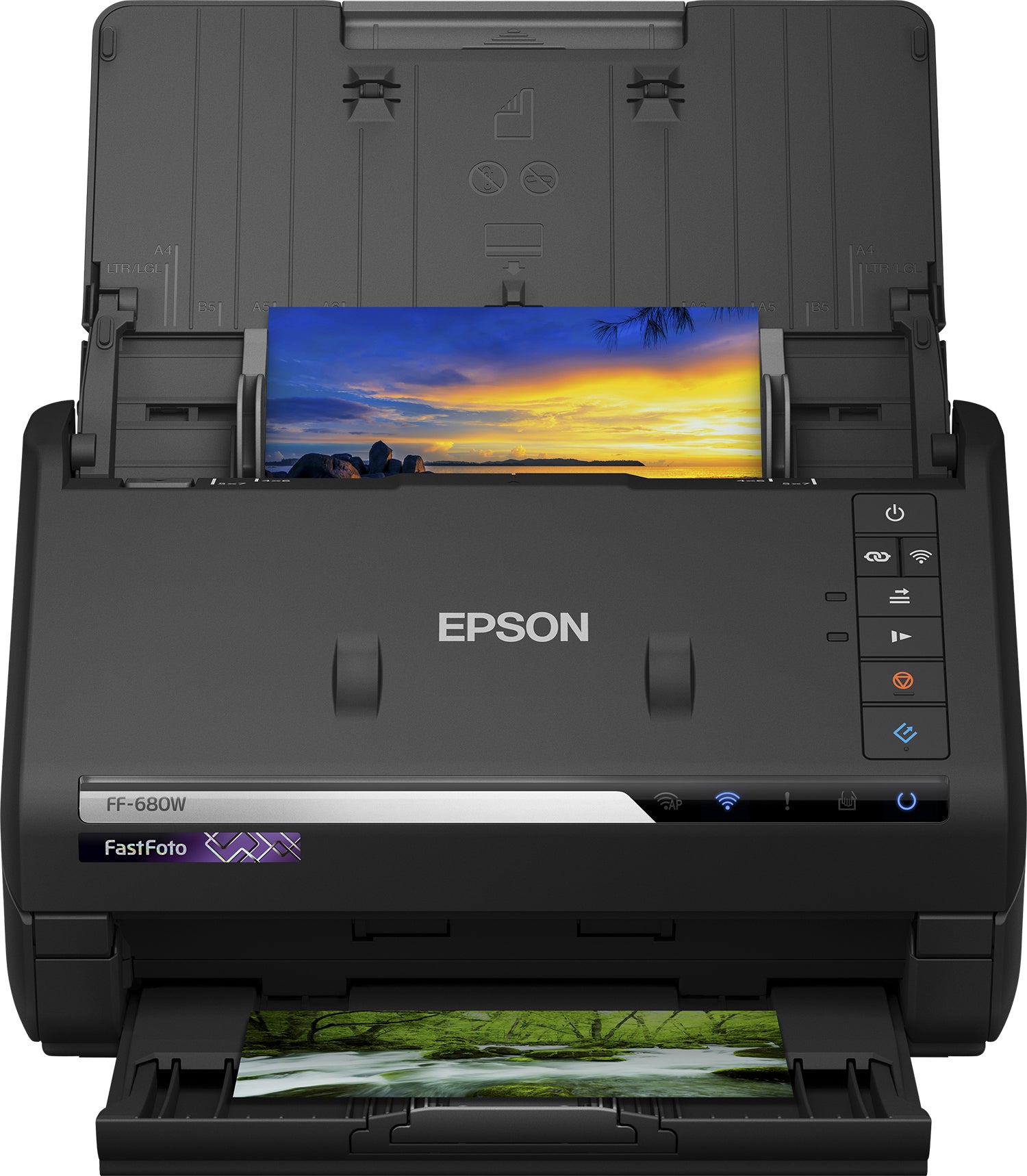 Epson FastFoto FF-680W – Dokumentenscanner, A4, Duplex, 45 ppm, 600 dpi, ADF 100 Blatt, WLAN, USB