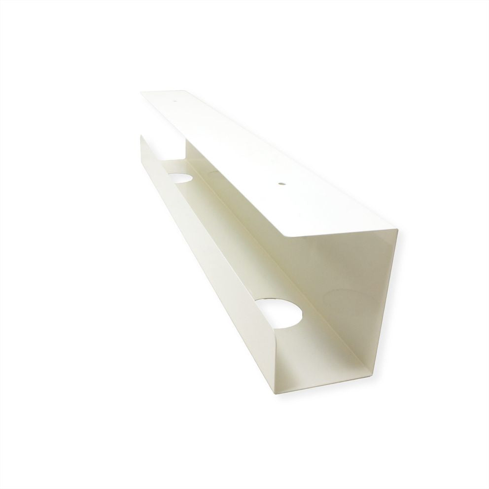 VALUE Untertisch-Kabelwanne – 76 × 600 × 114 mm – Stahl – Weiss, Untertischmontage