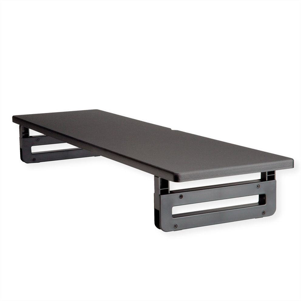 VALUE Monitor-/Laptop-Ständer – höhenverstellbar, extra-breit, bis 20 kg – 900 × 250 × 115 mm, Holz, Schwarz