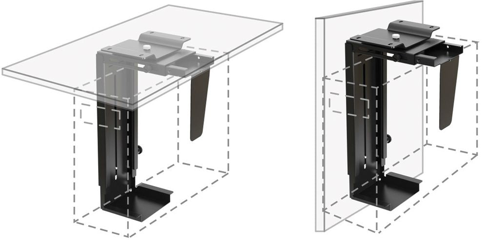 VALUE CPU-Halterung (Untertisch) – bis 10 kg, Schwarz, Stahl