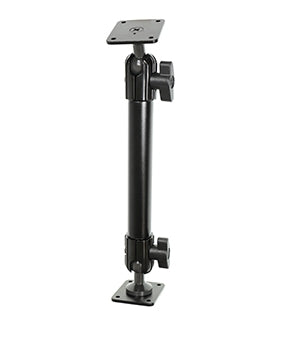 Brodit Sockelhalterung, Ø 20 mm Kugel, 360° drehbar – universal – Schwarz, Aluminium/Kunststoff