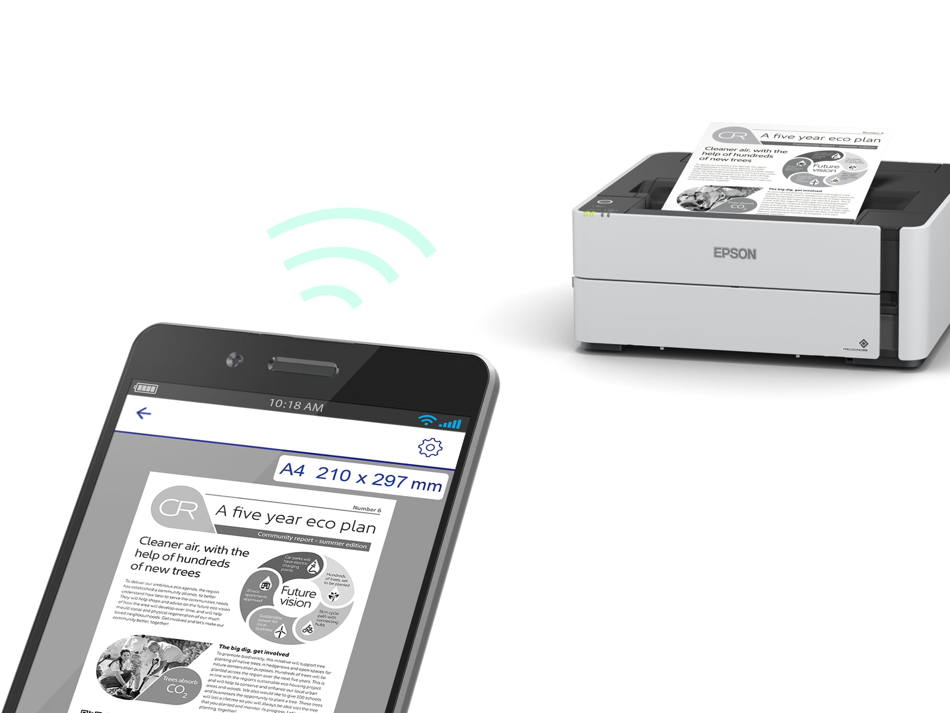 Epson EcoTank ET-M1180 – S/W-Tintentankdrucker, A4, Duplex, USB 2.0, LAN, WLAN