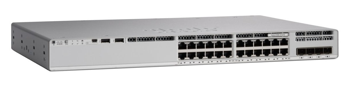 Cisco Catalyst 9200L – Managed Switch – 24×GbE, 4×10G SFP+, L3, PoE+, 1U