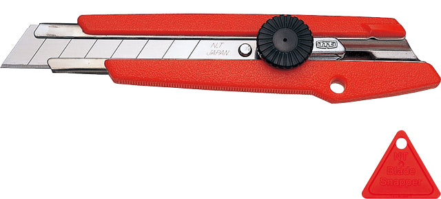 NT Cutter L-500P Cutter – 18 mm, Feststellschraube, Für Linkshänder Geeignet, Rot, Inkl. 3 Klingen