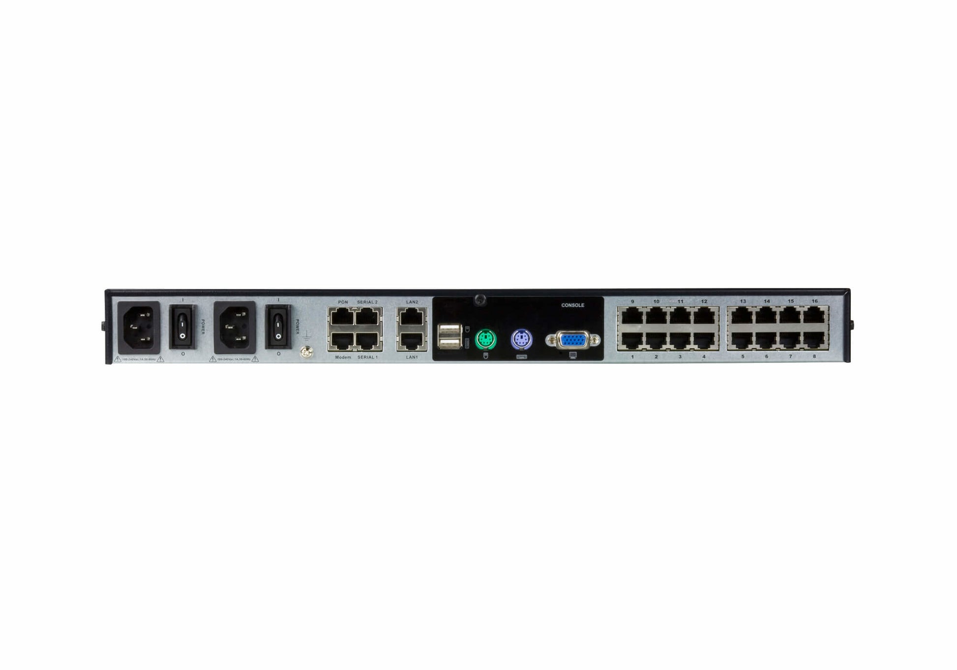ATEN KN1116VA – KVM over IP Switch – 16 Ports, 2 GbE, Virtual Media, Audio, 1U, Schwarz