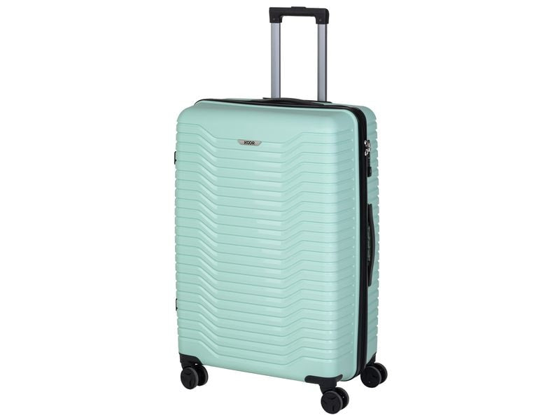 KOOR Manila – Hartschalenkoffer, 95 l, 4 Rollen (Spinner), TSA-Schloss, Mint, 46 × 76 × 30 cm
