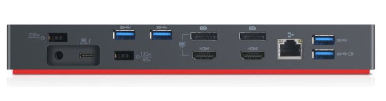 Lenovo 40AN0135SA Dockingstation – Thunderbolt 3, 2× DP, 2× HDMI, 5× USB-A, 1× USB-C, 135 W PD, GbE