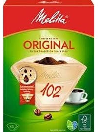 Melitta Kaffeefilter Original Grösse 102 – für Optima Timer, 80 Stück, Braun