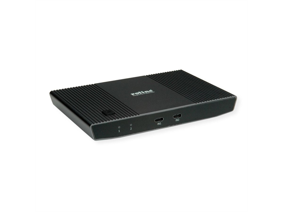 ROLINE 2-Port HDMI KVM-Switch – 4K/60 Hz, USB 3.0-Hub, USB-C PD 100 W