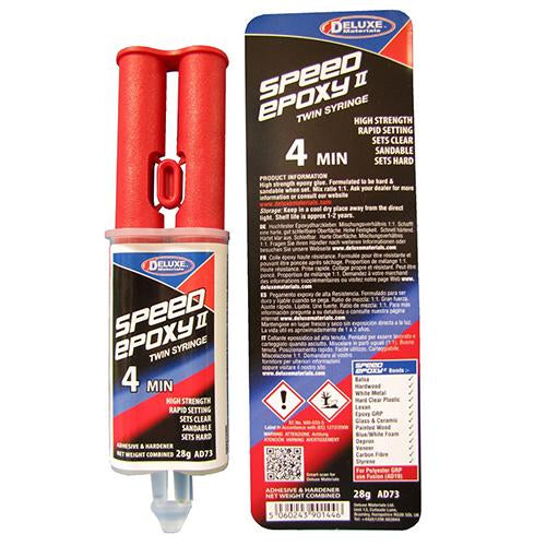 Deluxe Materials 2K-Epoxidharzkleber Speed Epoxy II 4 min Spritze – transparent – 28 g – für Holz