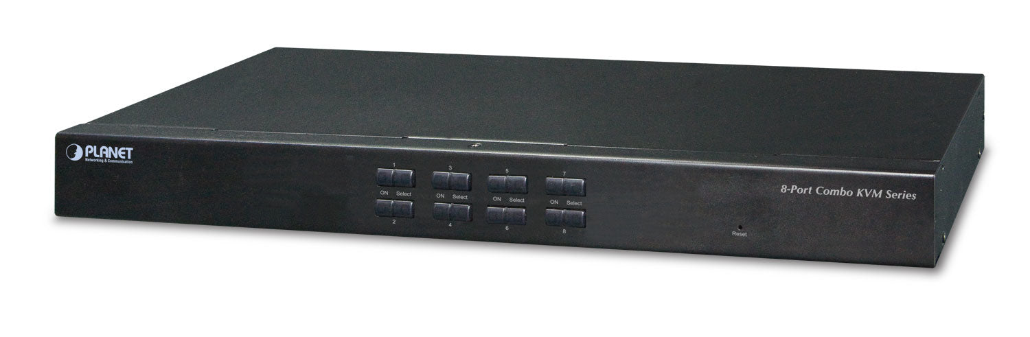 PLANET 8-Port Cat 5e/6 (Gigabit) KVM-over-IP Switch, VGA – 2048 × 1536, Rack 1U