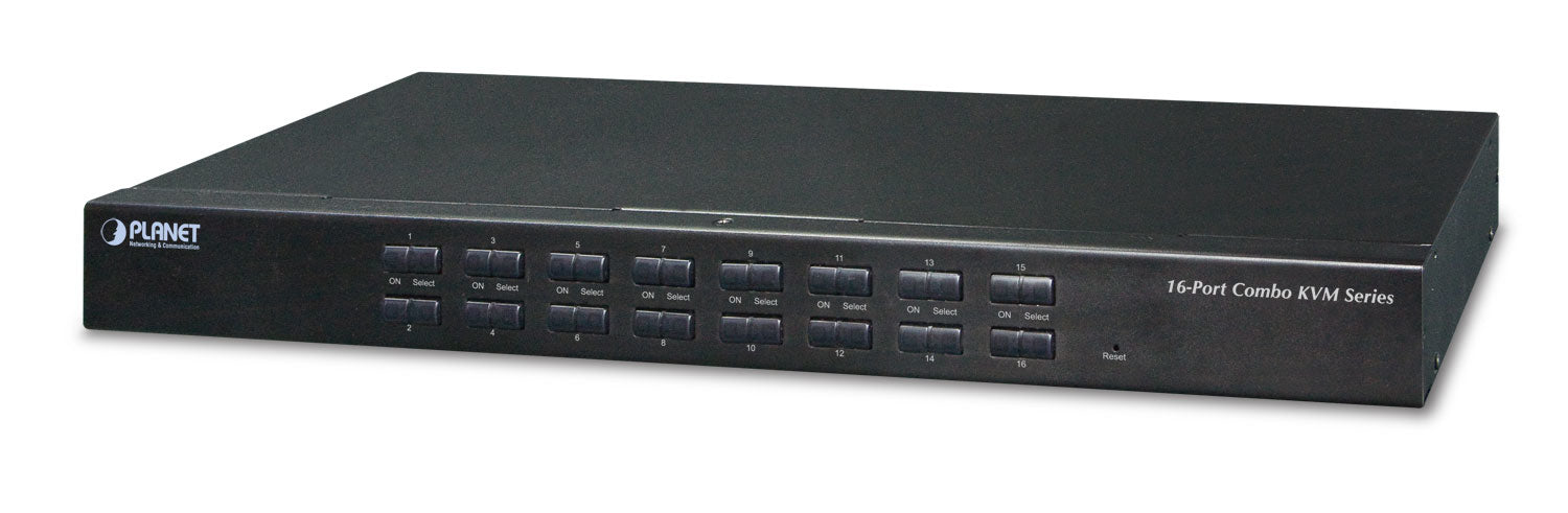 PLANET 16-Port VGA KVM-Switch – 2048 × 1536, 1U Rack