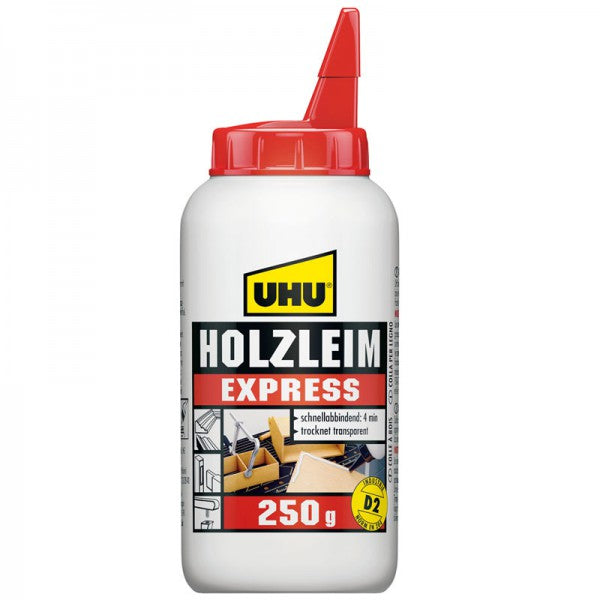 UHU Express Holzleim – 250 g, für alle Holzarten und Holzwerkstoffe