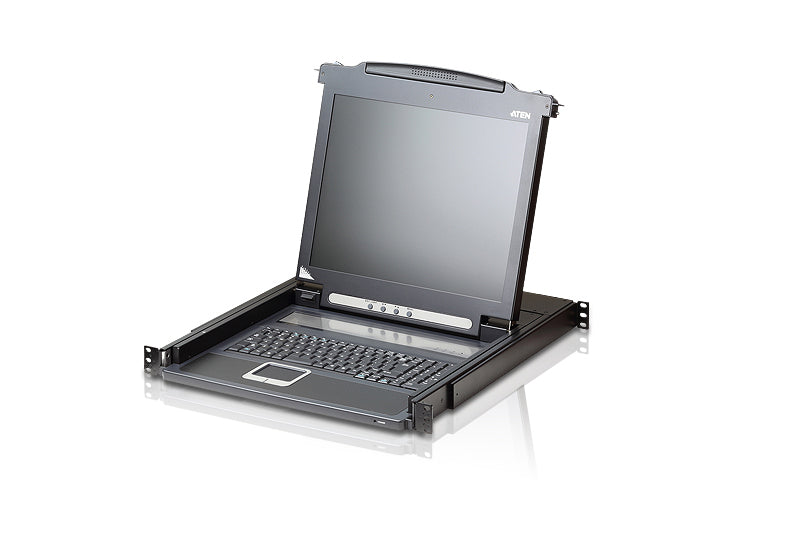ATEN CL1000M – KVM-Konsole (1U) – 17", 1920 × 1200 @ 60 Hz, VGA, PS/2 & USB, Schwarz