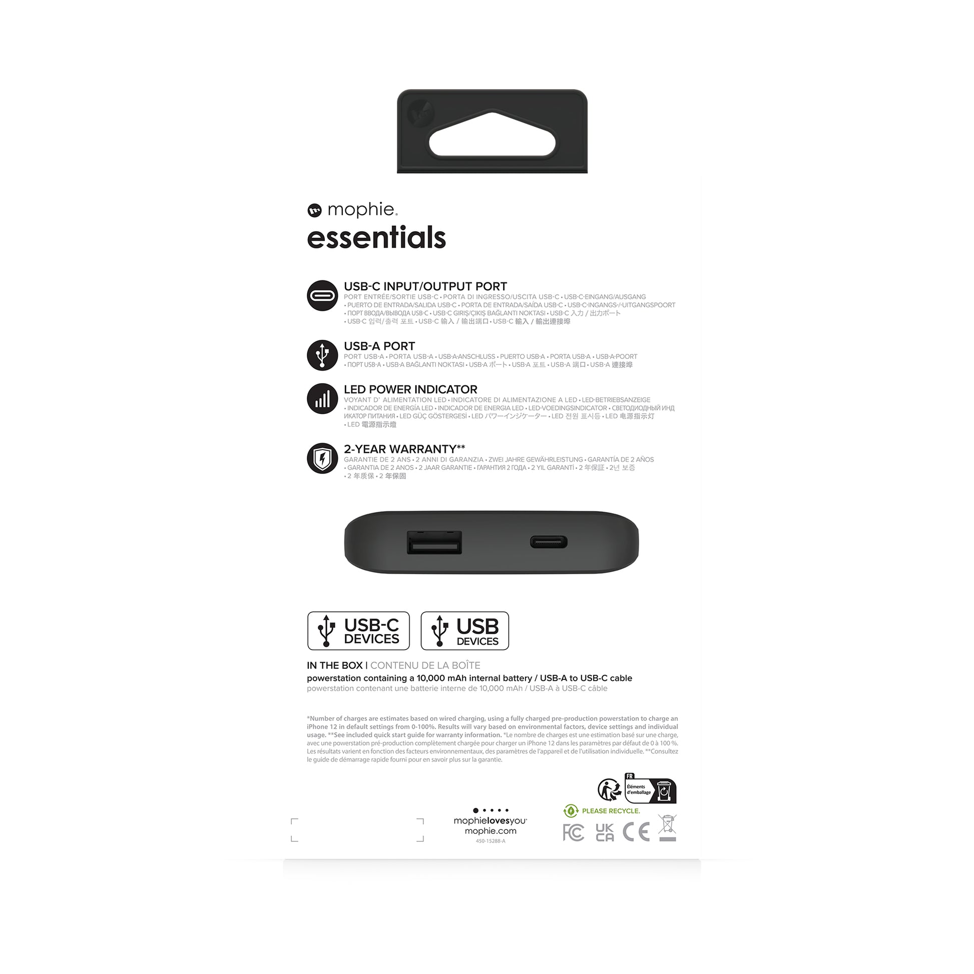 mophie Powerbank 10000 mAh, Schwarz
