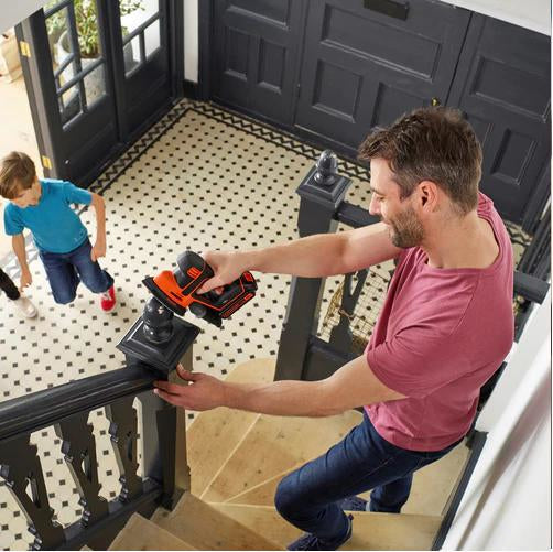 Black & Decker BLACK+DECKER Mouse Dreieckschleifer – 18 V (POWERCONNECT) – Klettfix – 135 × 95 mm – Solo