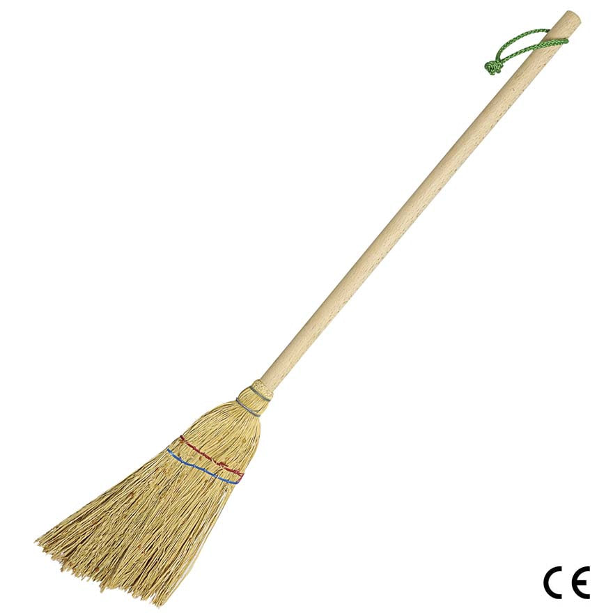 Verdemax Kinderbesen – 80 cm, 17 cm, Holz, Braun