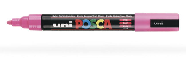 Uni-Ball POSCA Kreativ-/Pigmentmarker – Rundspitze 1,8–2,5 mm, rosa, deckend, wasserbasiert – für viele Oberflächen