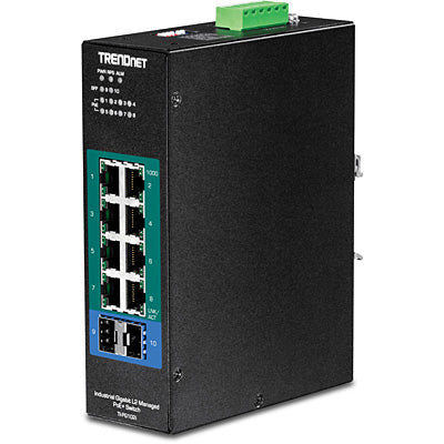 TRENDnet TI-PG102i – Managed Switch – 8×GbE, 2×SFP, L2, PoE+ 253 W