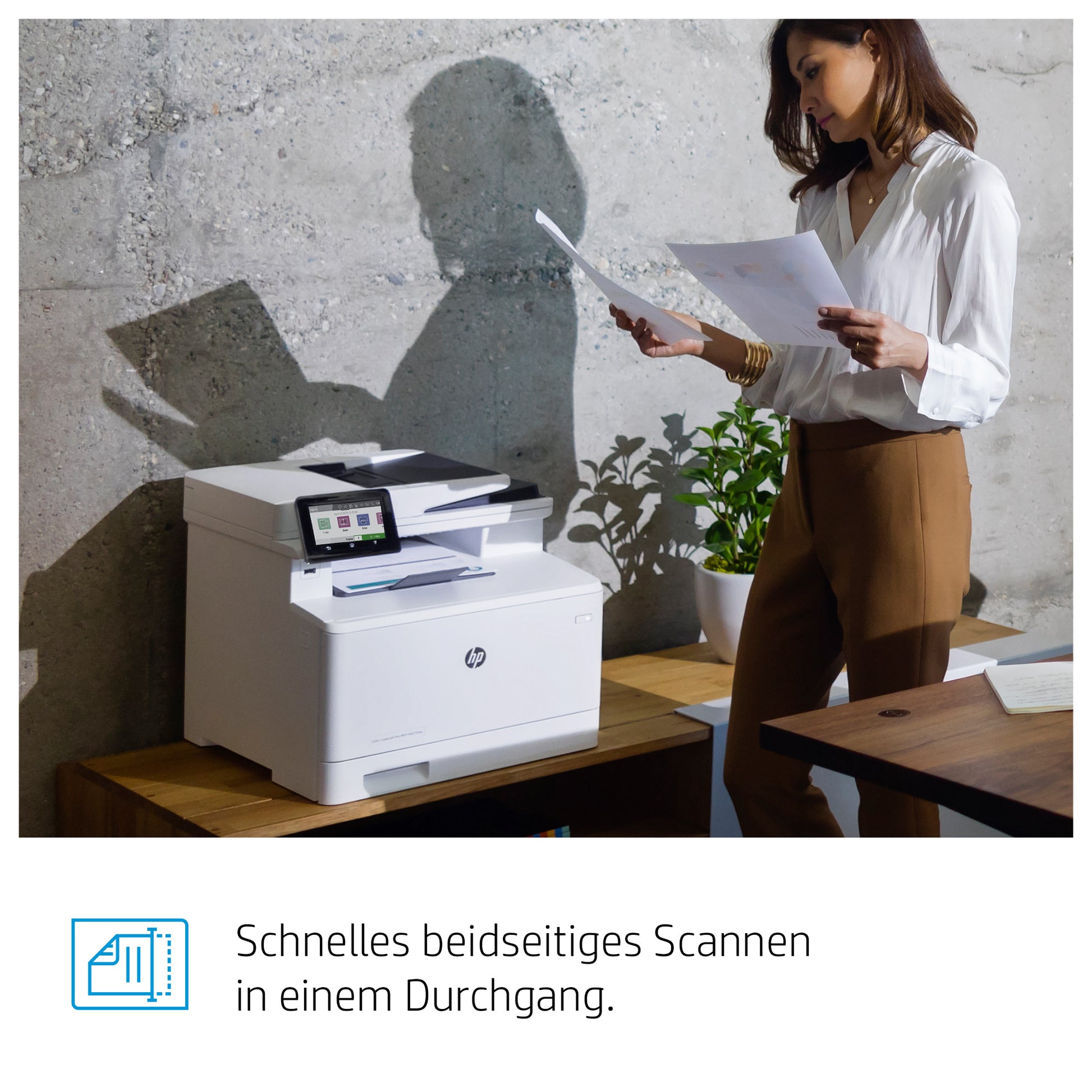 HP Laserjet Pro M479FDW – Farbiges Laser-MFP A4, 4-in-1 – USB/LAN/WLAN – Duplex, ADF, 50-Blatt ADF – 27 Seiten/Min. S/W