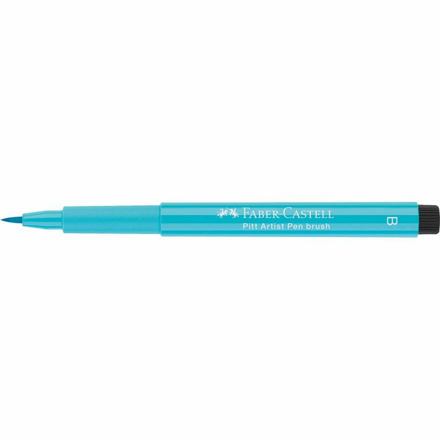 Faber-Castell Pitt Artist Pen Brush Pinselstift – 2,5 mm, pigmentiert, wasserfest, hellkobalttürkis