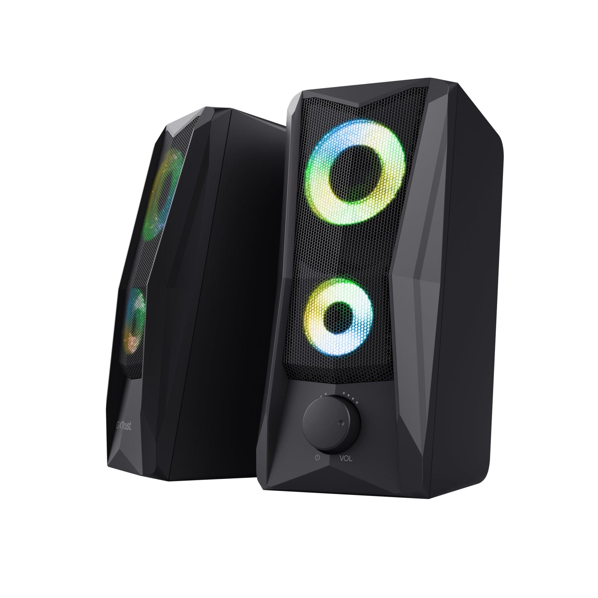 Trust GXT 606 JAVV – PC-Lautsprecher – 2.0, 12 W, 3,5 mm, LED-Beleuchtung, Schwarz