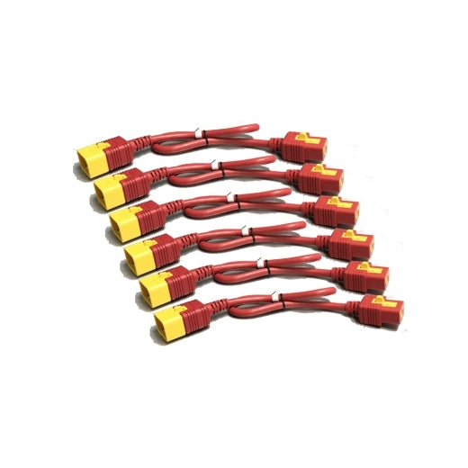 APC Netzkabel, IEC C19 auf IEC C20, verriegelbar, 1,8 m, Rot, 6 Stück