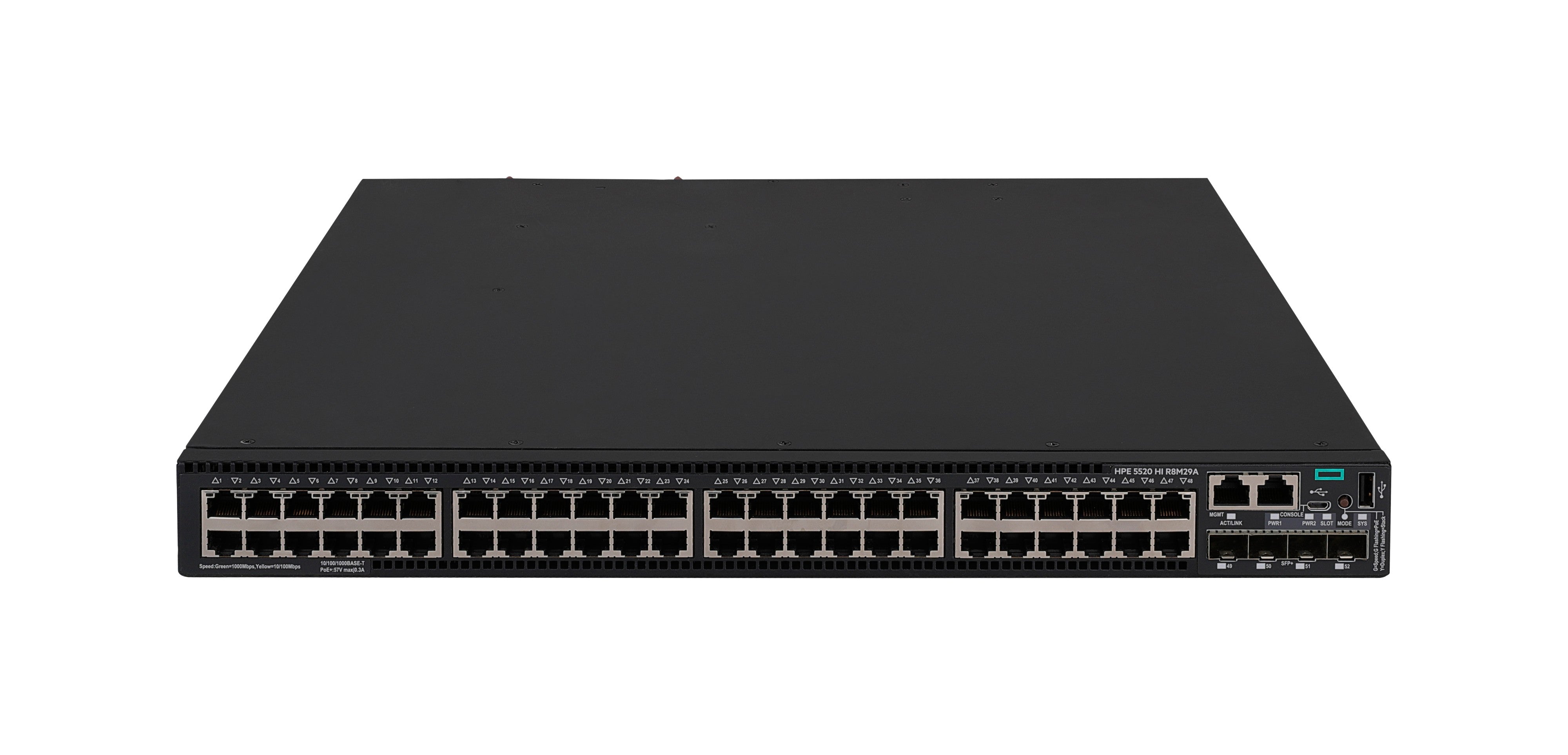 HPE 5520HI – Managed L3 Switch – 48× 1G, 4× SFP+, PoE+, 19", 1U