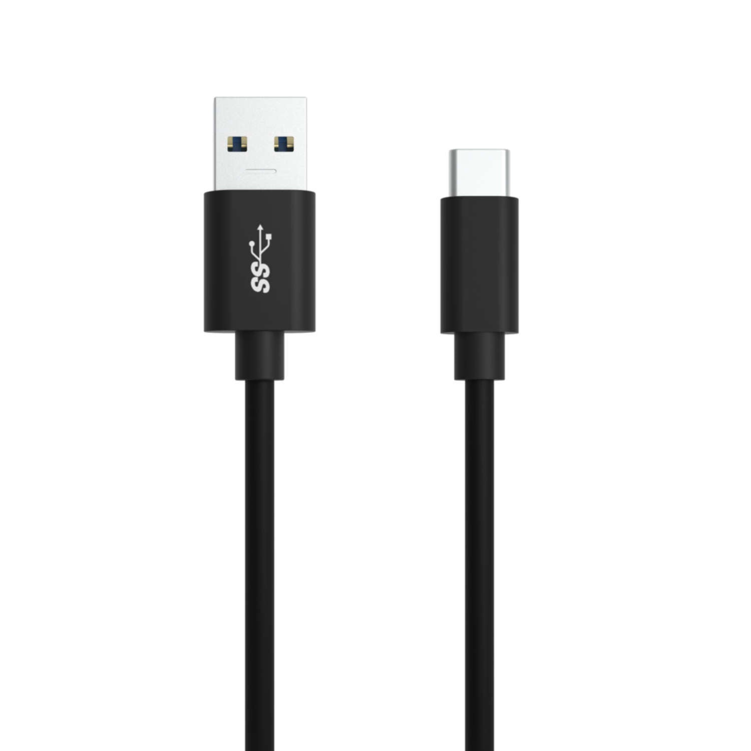 Ansmann USB-A auf USB-C Kabel – USB 3.2 Gen 1 (5 Gbit/s) – 1,2 m – TPE-Mantel, Aluminiumkontakte – Schwarz