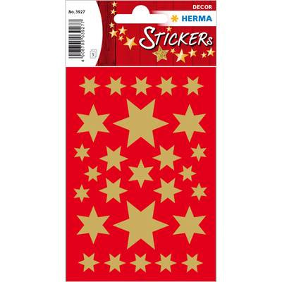 HERMA Schmucketiketten – Sterne – 81 Stück – permanent – Gold
