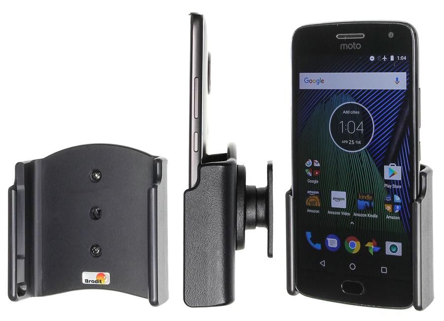 Brodit 511957 – Auto-Halterung – Schraubbefestigung, 360° drehbar, Neigung 0–20°, für Motorola Moto G5 Plus