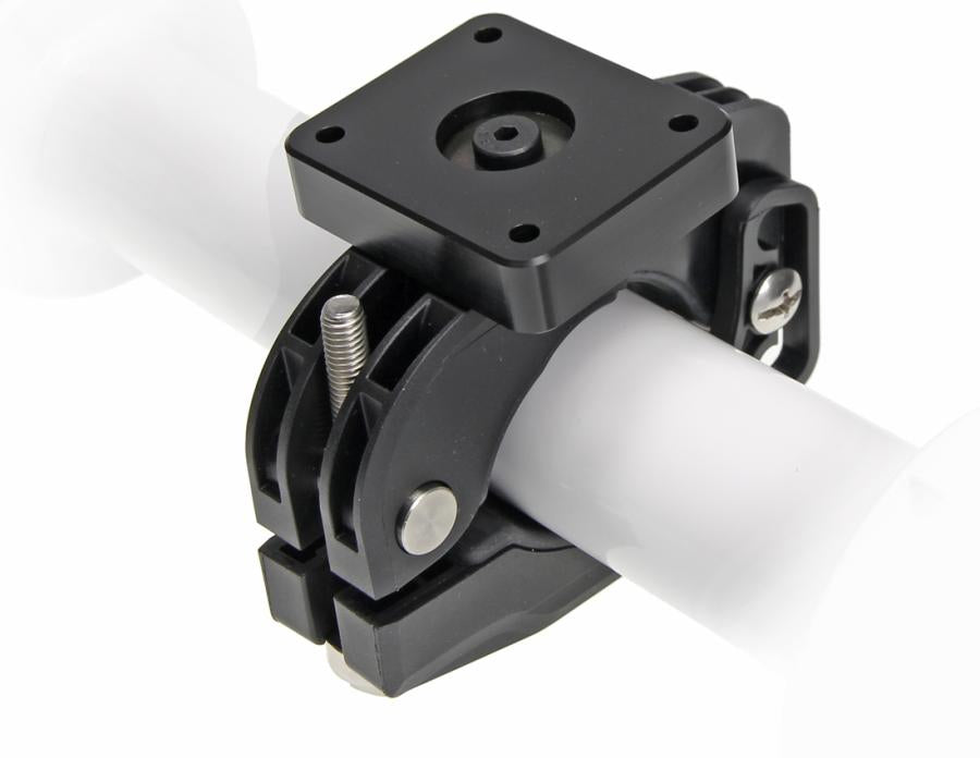 Brodit BarGrip XL – Rohrhalterung – Platte 50×42 mm, AMPS-Bohrung 4×4 mm, Kunststoff, Schwarz