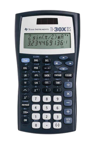 Texas Instruments Taschenrechner TI-30X II – 11-stellig, 2-zeilig LC, wissenschaftlich, Solar + Batterie