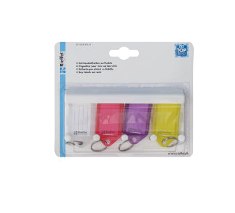 Rieffel Schlüsselanhänger – mit Halterleiste, mehrfarbig, 38 × 22 mm, 4er-Pack