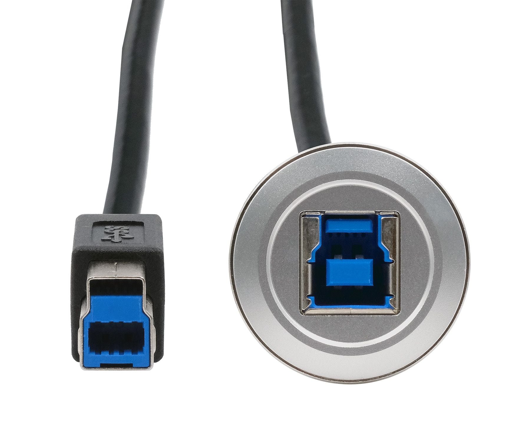 EXSYS USB-Adapter USB-B (Buchse) auf USB-B (Stecker) – USB 3.2 Gen 1 (5 Gbit/s) – 0,3 m – Metallverstärkt