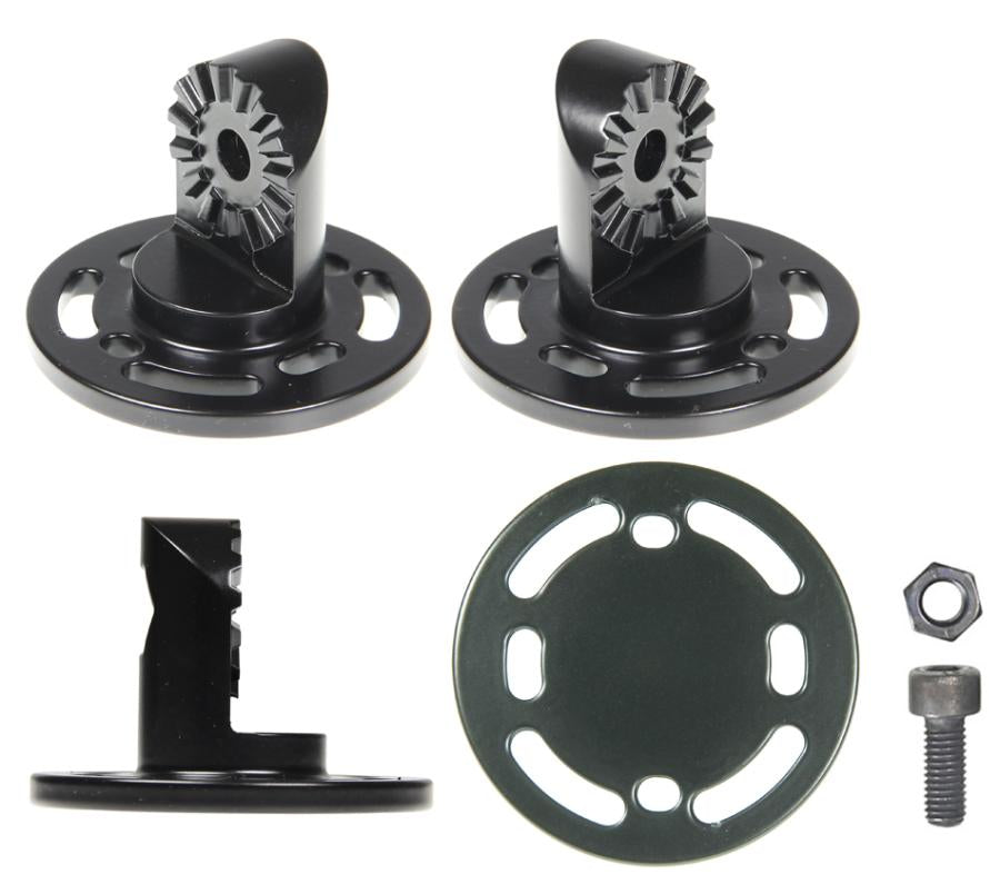 Brodit Sockelhalter – Ø 64 mm, Schrauben inkl., Schwarz