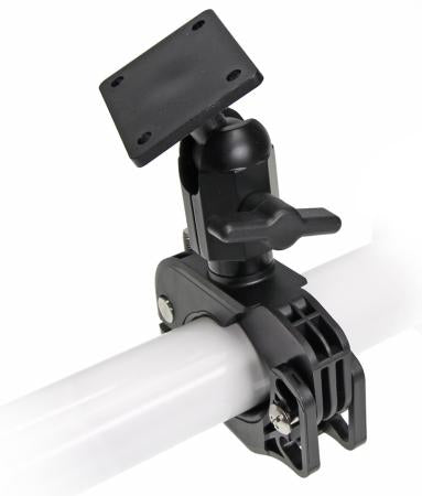 Brodit Rohrhalter/Platte, für Rohre Ø 3,1–5 cm, 360° drehbar – Schwarz, Kunststoff