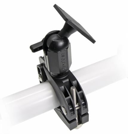Brodit Rohrhalter/Platte, für Rohre Ø 3,1–5 cm, 360° drehbar – Schwarz, Kunststoff