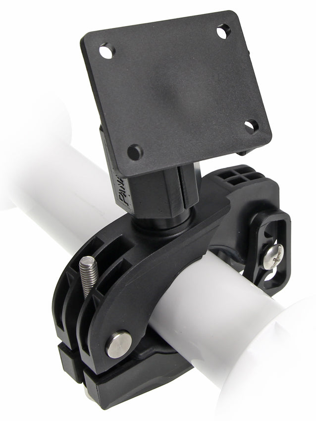 Brodit Rohrhalter/Platte, für Rohre Ø 3,1–5 cm, 360° drehbar – Schwarz, Kunststoff