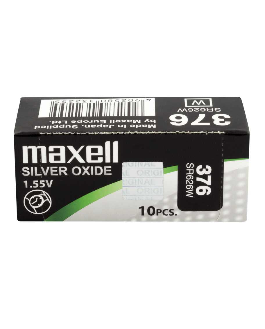 Maxell Knopfzellen SR626W, Silberoxid, 1,55 V – 10 Stk.