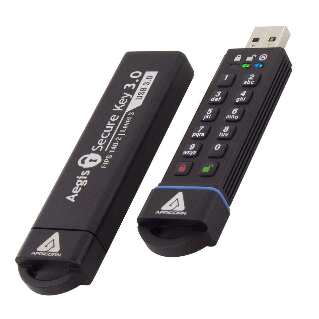Apricorn Aegis Secure Key 3.0 – 1 TB, USB 3.2 Gen 1 Typ-A, Hardwareverschlüsselung, FIPS 140-2, IP68
